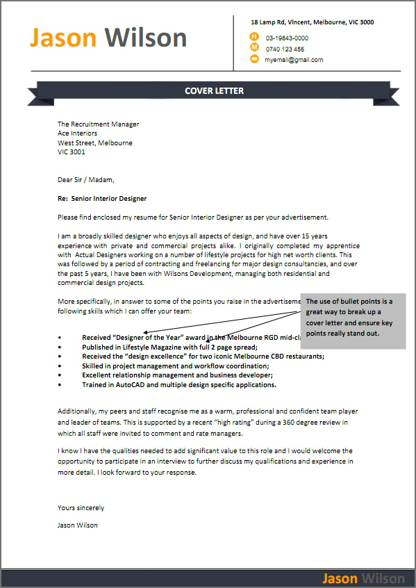 Cover Letter For Job Format from www.employmentguide.com.au