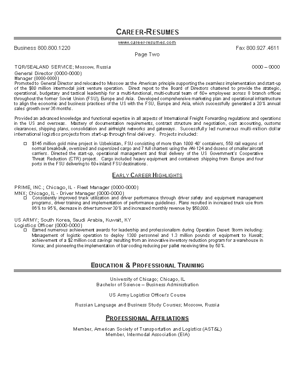example resume supply chain resume 1a